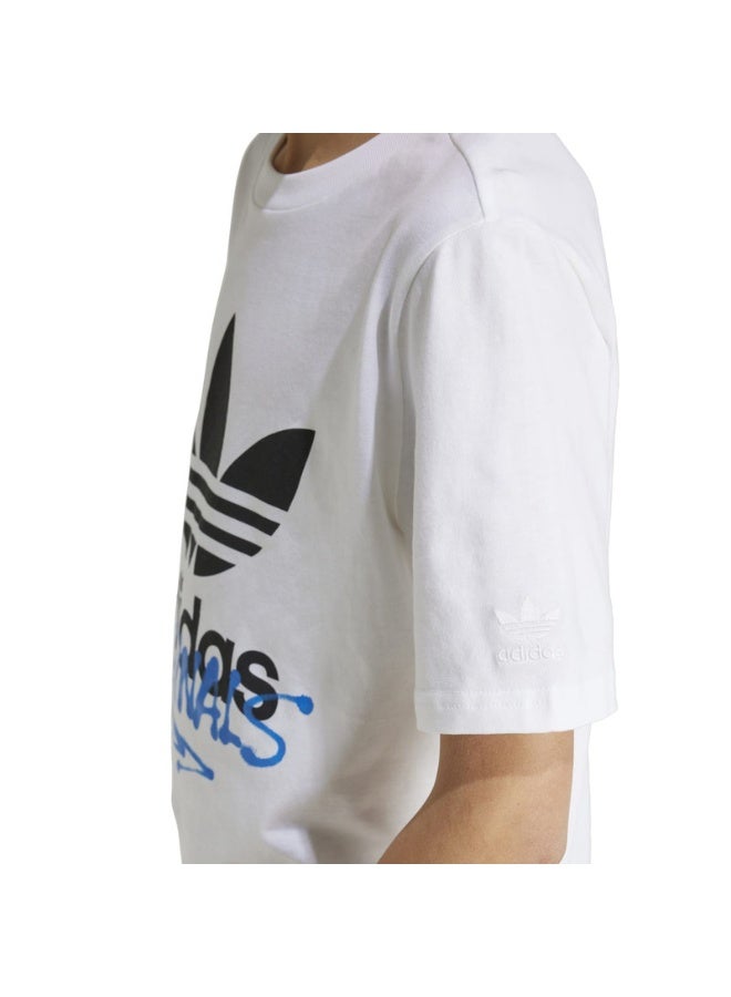 adidas تيشيرت أطفال أبيض برسومات أوريجينالز - Image 4