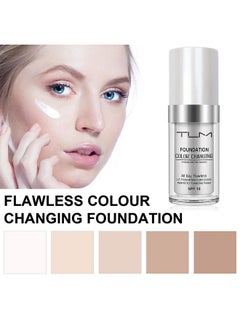 TLM 2 PACK TLM Color Changing Foundation Liquid Base,TLM Concealer Cover Cream,All Day Flawless Warm Skin Tone BB Cream Makeup Base Concealer for All Skin SPF15  - Image 3