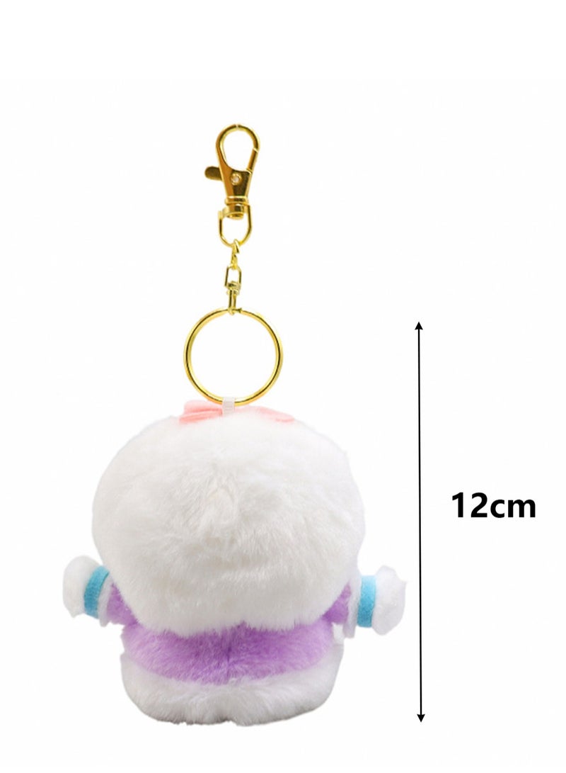 (Daisy)12cm Cute Q Version Bean Eye Cartoon Plush Doll Backpack Pendant Keychain  - Image 2