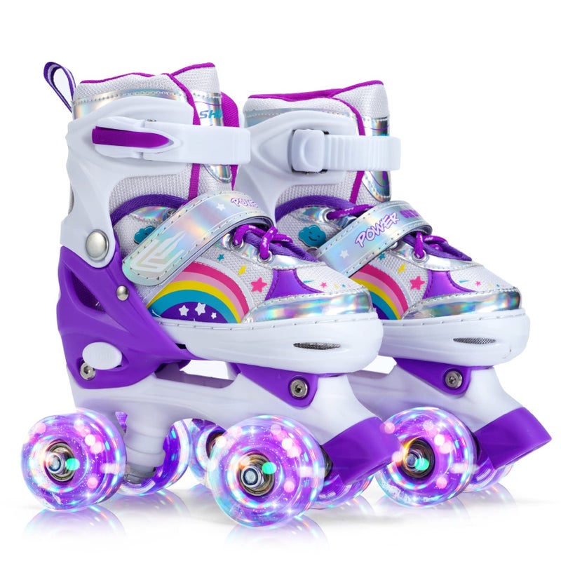 SHDSL Girls Roller Skates for Kids Beginners, Adjustable Roller Skates with All Light Up Wheels, Roller Skate for Girls Shine Fun Illuminating Roller Skate for Boys Beginners patines para niÃ±as - Image 1