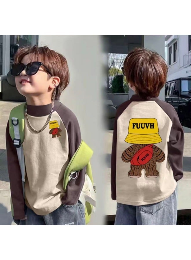 Boys' Thermal Base Layer Shirt, And Winter Children's Half-high Collar Long-sleeve T-shirt For Older Boys