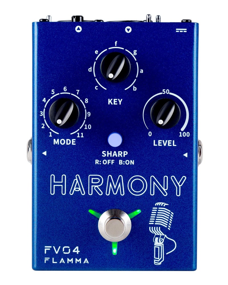 FLAMMA FV04 Vocal Harmony Pedal Vocal Effects Processor Stompbox Voice Mic Harmonizer with Reverb 12 Pitches with 11 Different Harmony Modes AllInOne for Singer and Guirist Singing Recording