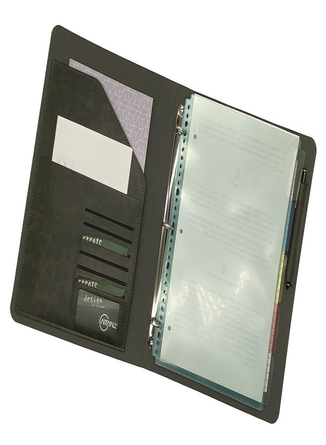 XIAOZHI Binder Portfolio Organizer with Color File Folders, Business and Interview Padfolio with 3-Ring Binder, Clipboard - Image 4