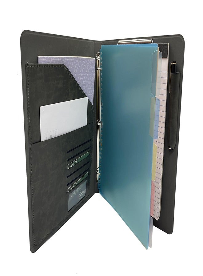 XIAOZHI Binder Portfolio Organizer with Color File Folders, Business and Interview Padfolio with 3-Ring Binder, Clipboard - Image 1