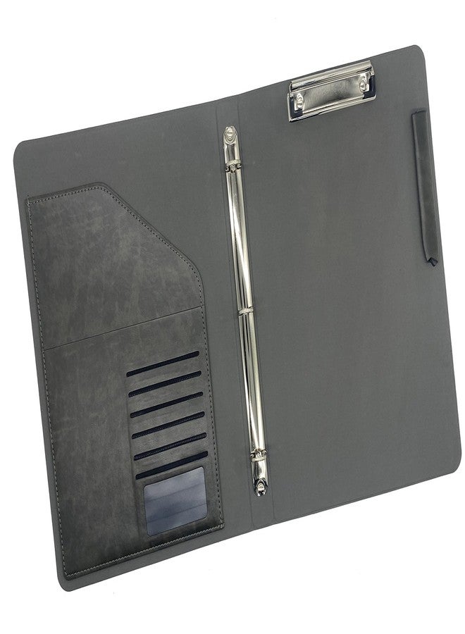 XIAOZHI Binder Portfolio Organizer with Color File Folders, Business and Interview Padfolio with 3-Ring Binder, Clipboard - Image 2