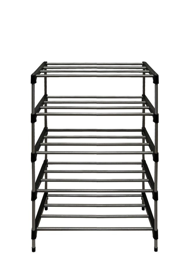 SANAMSTORE 5 Tier Shoe Rack Metal Multipurpose and Modern Shoe Rack for Home & Office Item, Clothes/Books Stand Rack with Cover (Need to Be Assemble - DIY) -Brown - Image 5
