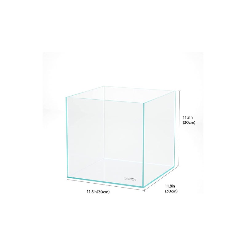 Landen 30C 6.6 Gallon Rimless Low Iron Aquarium Tank, W11.8×D11.8×H11.8 in(30x30x30cm) 5mm Thickness with Nano Foam Leveling Mat Included - Image 2