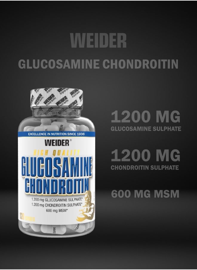 Weider - Glucosamine Chondroitin Plus MSM - Joint Support Supplement,120 Capsules - Image 1
