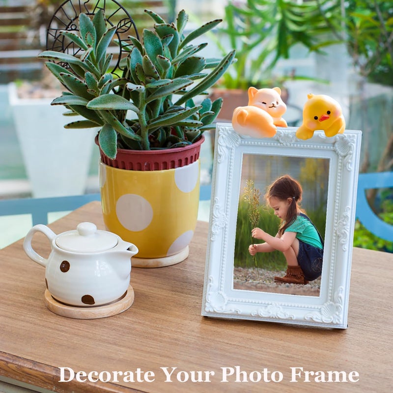 Fsocpen 4Pcs Cute Animals Computer Monitor Decor,Funny 3D Resin Animals Sculpture,Car Central Control Screen and TV and Picture Frame Decoration - Image 4
