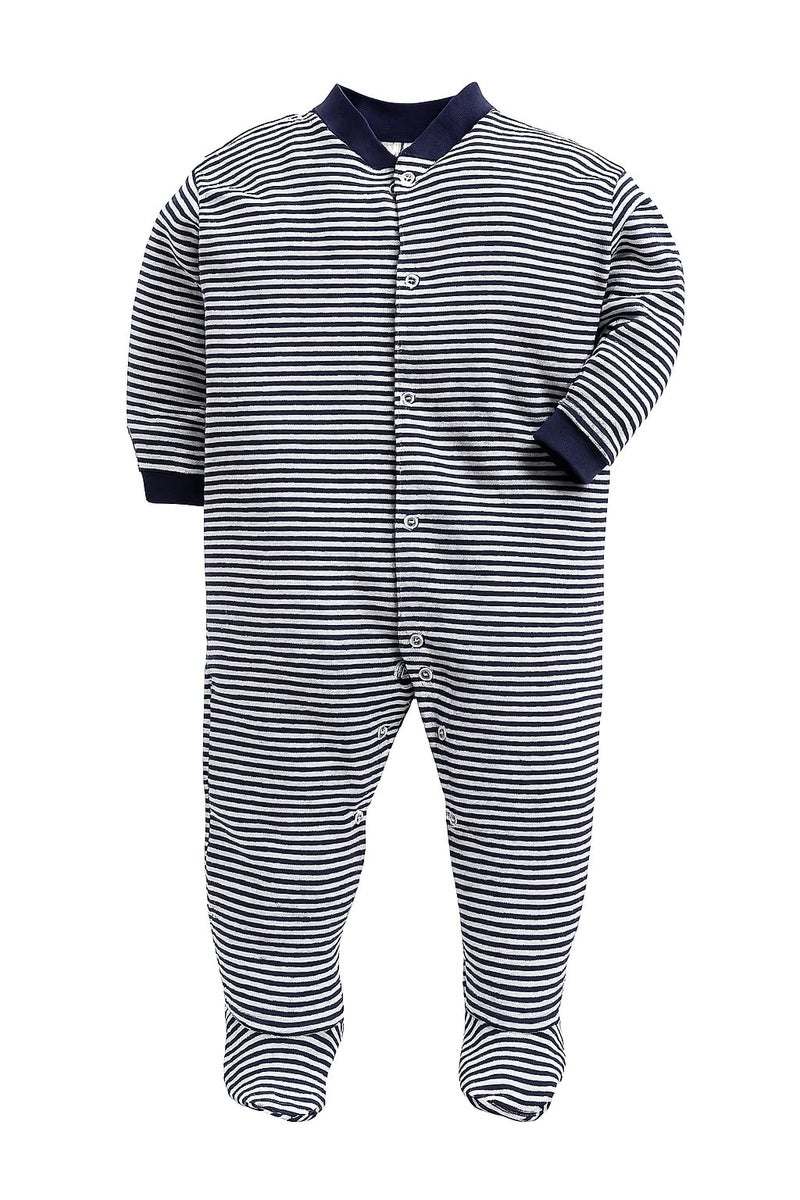 EIO® 100% Cotton Rompers Sleepsuits Jumpsuit Night Suits for Infants Newborn Baby Boys & Girls Pack of 3 (0-3 Months, Yellow) (0-3 Months, Black) - Image 3