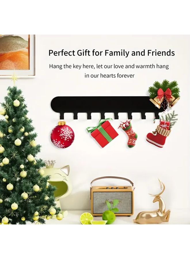 White Self Adhesive Key Holder Set 8 Hooks No Drilling Wall Mount for Hallway Kitchen - Image 5