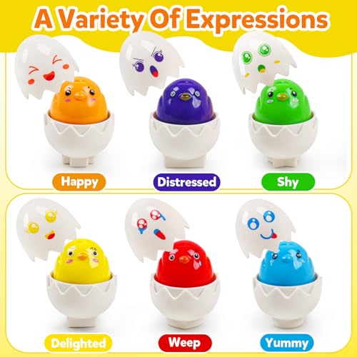 NAODONGLI Egg Toys for Toddlers 13Montessori Geometric Eggs Early Preschool Educational Learning Fine Motor Skills Color Sorting Satcking Travel Bingo Puzzle Matching Games for Kids Boys Girls - Image 5