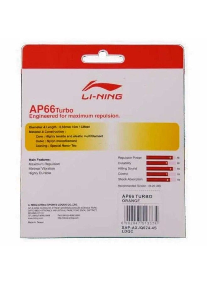 Li-Ning Ap-66 Turbo Badminton String - Orange  - Image 2