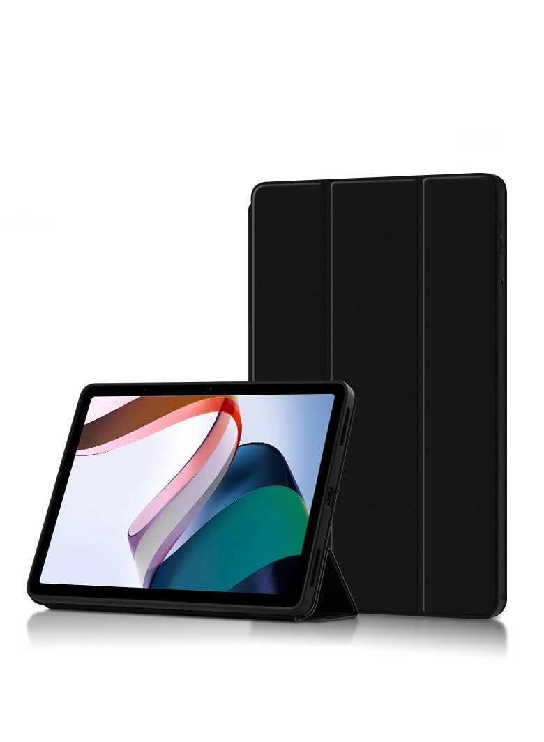 HEXABEX Redmi Pad 10.61" 2022 Case Cover, Folio Flip Stand Tablet TPU Soft Shell Sleep Wake Up Case Cover for Redmi Pad 10.61 Inch Black - Image 1