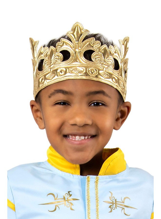 Little Adventures Little Adventures Soft Golden and Silver Prince and King Crowns Dress Up Costume Accessory (Gold Prince)  - Image 1