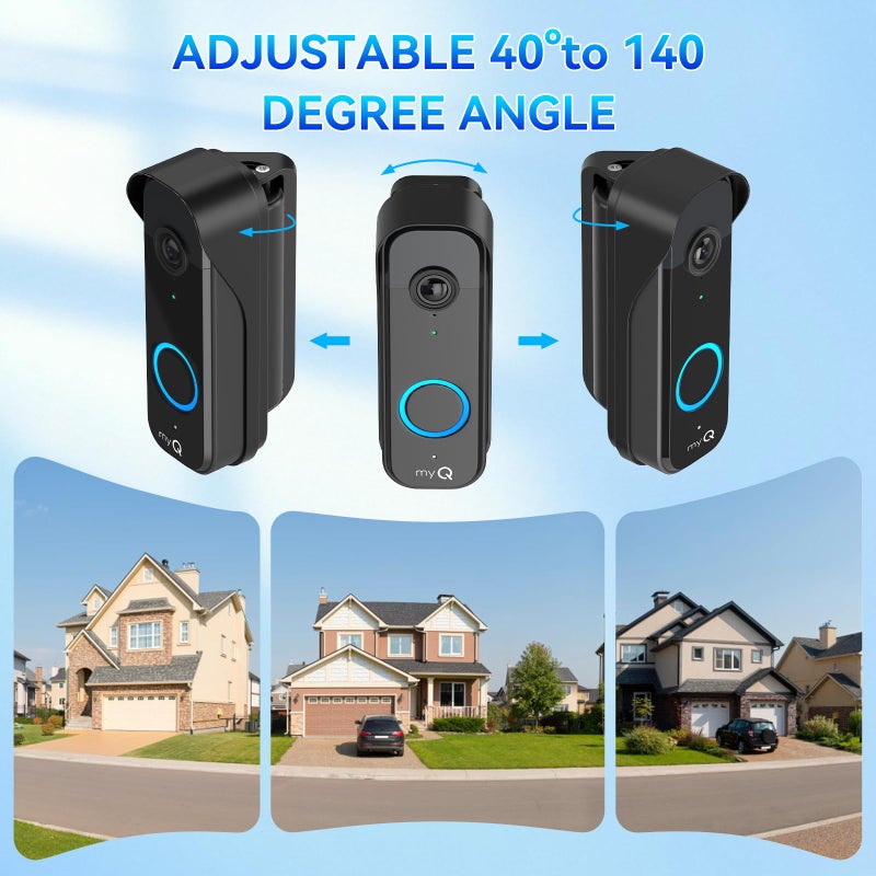 Aaeytby Doorbell Mount for myQ Video Doorbell Camera, Adjustable Left/Right Viewing Angle(40 to 140), Weatherproof Mounting Bracket, Anti-Blocks Motion Sensor, Compatible with Homes, Apartments, Dorms-Black - Image 4