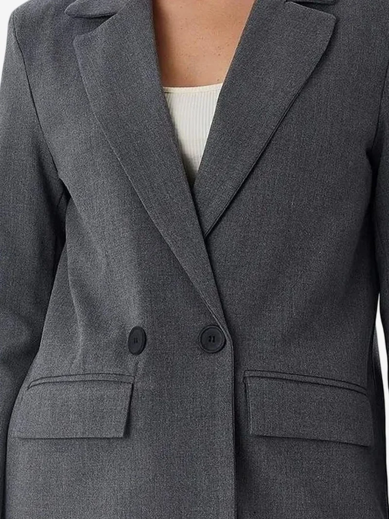 Mixray Dark Grey Mixray Long Sleeve Buttoned Blazer for Women | Best Price UAE