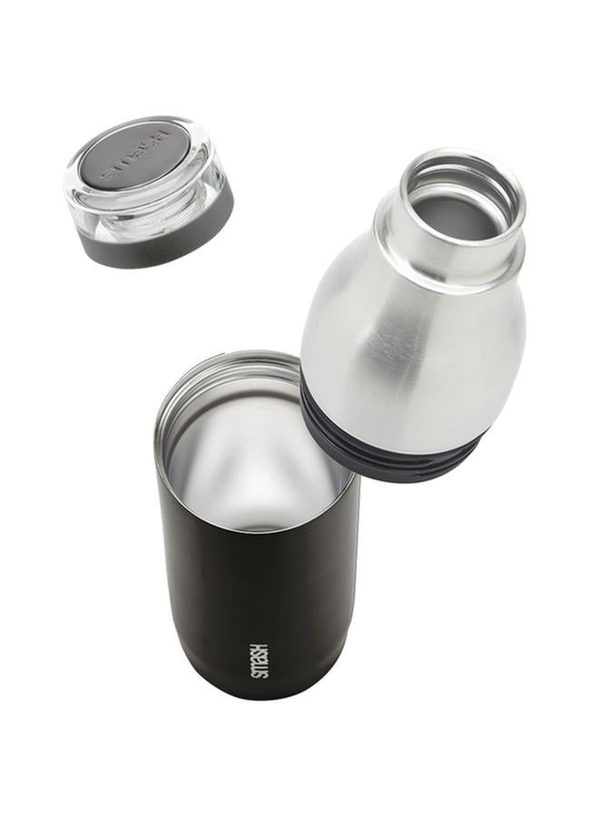 smash Dual Walled Stainless Steel Insulated Water Bottle Black and Silver 500ml 5606 - Image 1