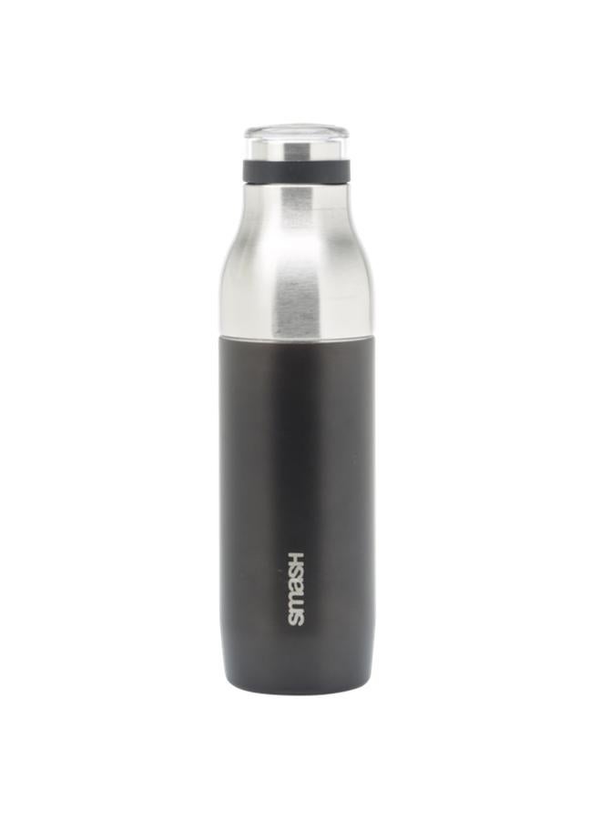 smash Dual Walled Stainless Steel Insulated Water Bottle Black and Silver 500ml 5606 - Image 2