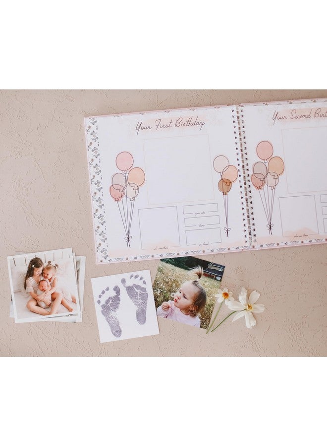 Lucy Darling Baby Memory Book, Luxury Baby First Year Book & Photo Album for Baby Boy/Girl, Keepsake Baby Books & Journals, Gender Neutral Memories & Milestone Book, Pregnancy Gift - Wildflower Meadow - Image 2