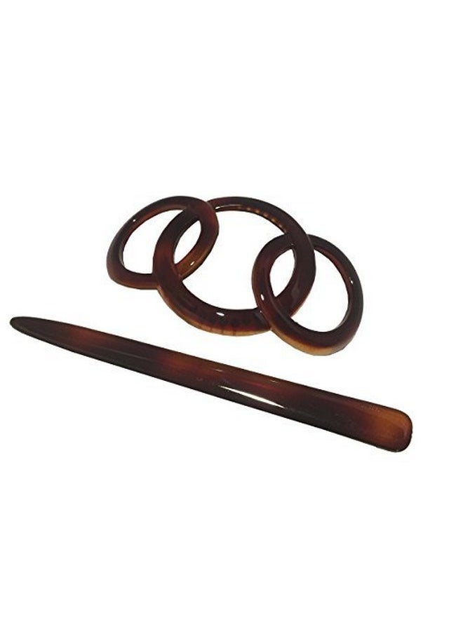 Parcelona French Triple Ringed 3.5" Celluloid Hair Slider Pin Thru Holder Barrette Non Slip Ponytail Women Hair Accessories Barrette with Stick for Girls, Made in France (Tortoise Shell) - pzsku/ZF86CF2F97F8E54C62A60Z/45/_/1741330191/45ea36f8-f2ef-442f-977a-a27ccfc54f43