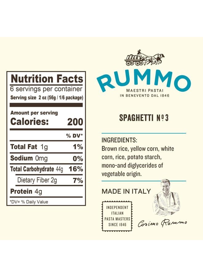 Rummo Gluten Free Spaghetti Pasta N.3 - Corn & Rice Pasta Noodles, GF Spaghetti, Thin Pasta Noodles, Italian Pasta - 12 Ounce (Pack of 1) - Image 2