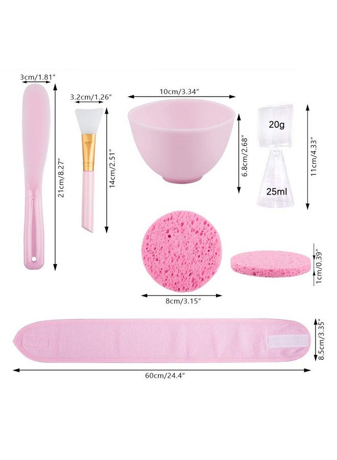 Sonku Sonku Facemask Mixing Bowl Set, Silicone DIY Face Mask Tool Kit with Facial Mask Bowl,Silicone Brush,Spatula,Measuring Spoons,Measuring Cup,Sponge,Makeup Headband-Pink - Image 2