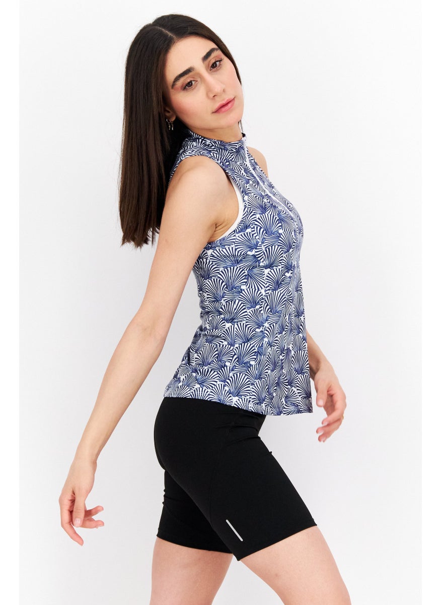 X by Gottex Women Sportswear Fit Sleeveless Training Top, Blue  - Image 4