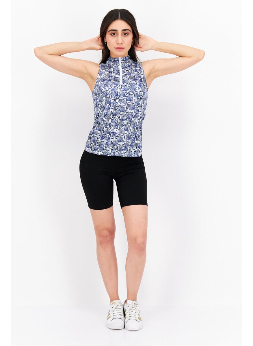 X by Gottex Women Sportswear Fit Sleeveless Training Top, Blue  - Image 3