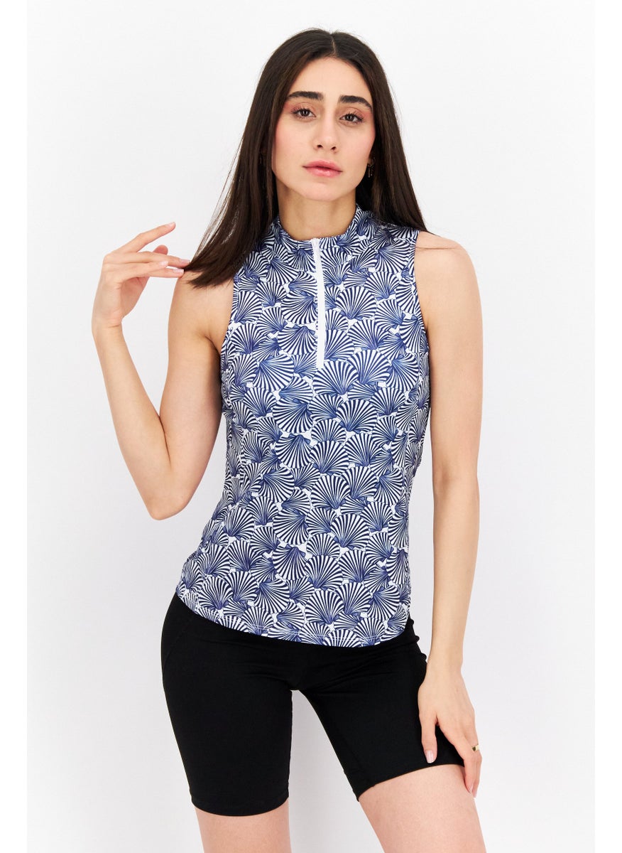 X by Gottex Women Sportswear Fit Sleeveless Training Top, Blue  - Image 1