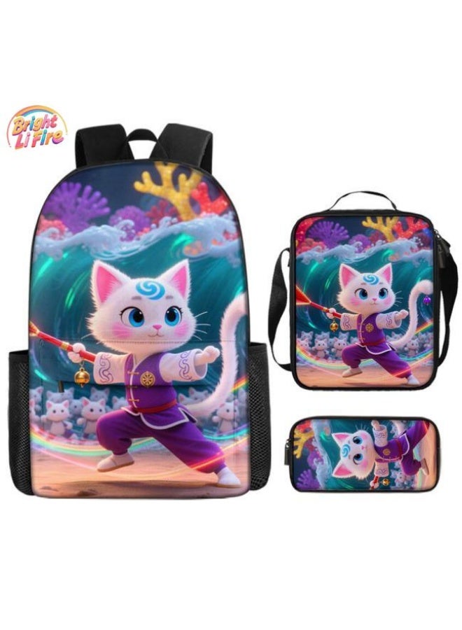 واضح من النار حقائب الظهر + حقائب اليد + حقائب القرطاسية | موسم العودة إلى المدرسة / هدايا المهرجان | حقيبة كرتونية من ثلاث قطع، سهلة التعامل مع مناسبات مختلفة (متوفرة للطلاب والأطفال ونزهايات الأصدقاء وتسلق الجبال والمدرسة وما إلى ذلك) - 36 - Image 1