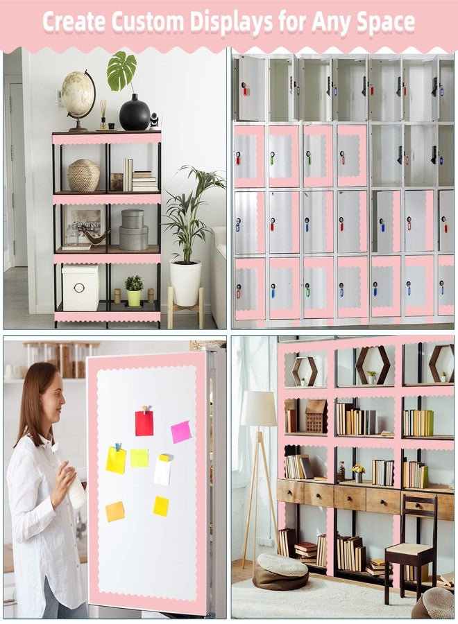 Bermoge 30 Pcs Magnetic Borders for Classroom Whiteboard - Light Pink Magnetic Bulletin Board Border Set - Scalloped Chalkboard Border Strips for Teachers, Parents, DIY Home,School & Office Decoration - Image 5