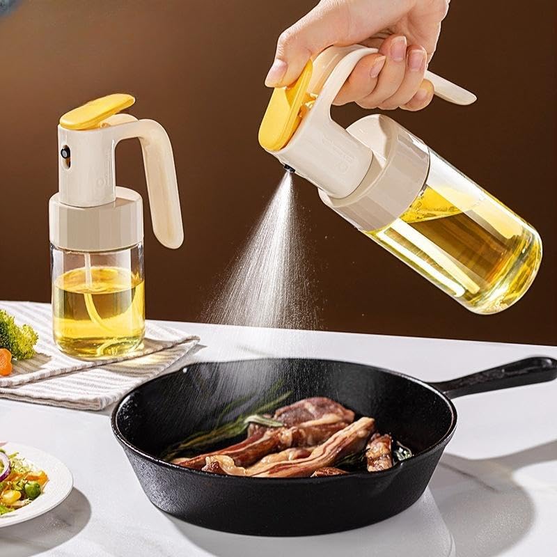 Mforall Oil Spray Bottle Olive Oil Sprayer and Oil Dispenser Bottle for Kitchen Oil Sprayer for Air Fryer, Salad,BBQ,Roasting | Premium Leak Proof Glass Oil Bottle | 250 Ml - Image 2