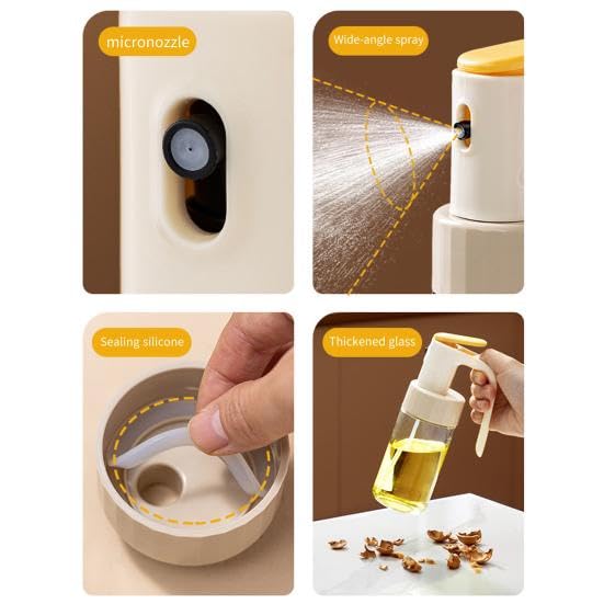 Mforall Oil Spray Bottle Olive Oil Sprayer and Oil Dispenser Bottle for Kitchen Oil Sprayer for Air Fryer, Salad,BBQ,Roasting | Premium Leak Proof Glass Oil Bottle | 250 Ml - Image 5
