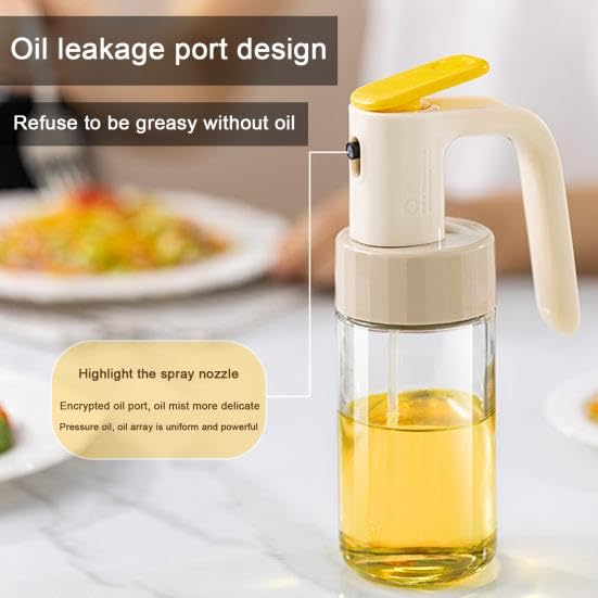 Mforall Oil Spray Bottle Olive Oil Sprayer and Oil Dispenser Bottle for Kitchen Oil Sprayer for Air Fryer, Salad,BBQ,Roasting | Premium Leak Proof Glass Oil Bottle | 250 Ml - Image 4