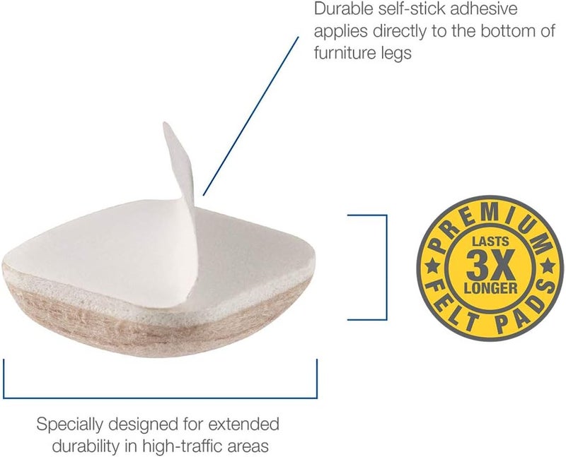 SoftTouch وسادات أثاث من الفelt SoftTouch 4715895N للاستخدام المطول للأسطح الصلبة وغير المستوية 112 بوصة 16 حزمة 16 قطعة - Image 2