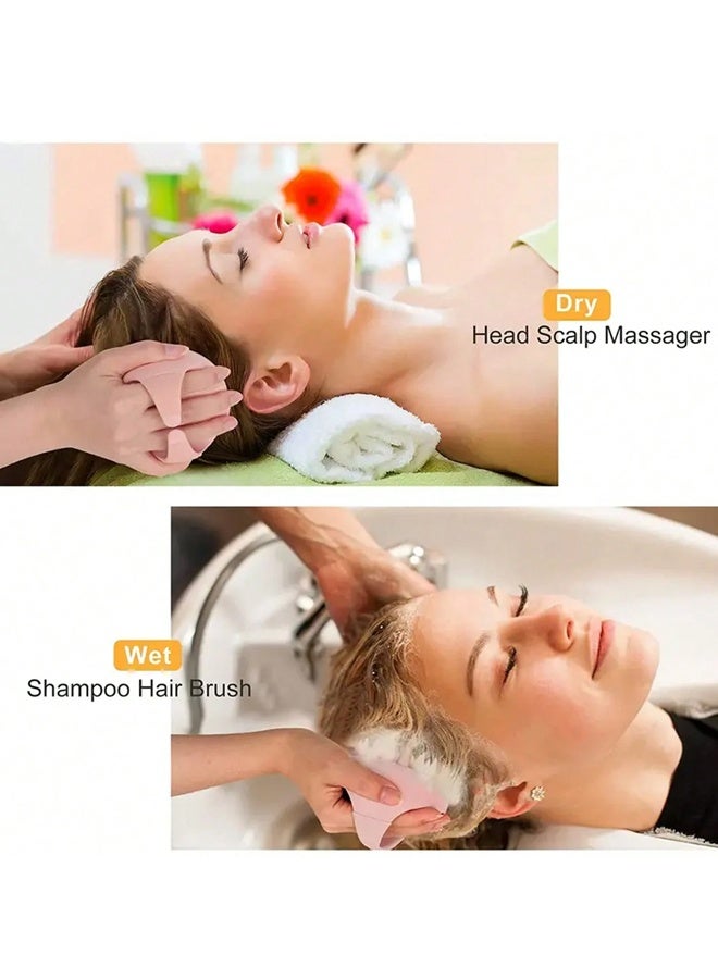 فرشاة تدليك فروة الرأس المصنوعة من السيليكون، فرشاة شامبو لتنظيف فروة الرأس لجميع أنواع الشعر للنساء والرجال والأطفال والحيوانات الأليفة - وردي - Image 5