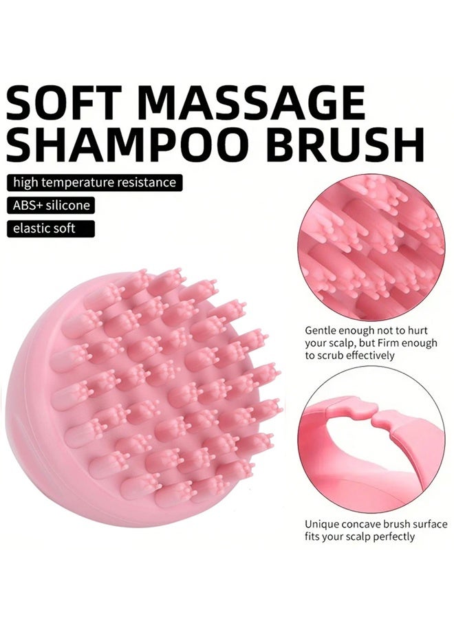 فرشاة تدليك فروة الرأس المصنوعة من السيليكون، فرشاة شامبو لتنظيف فروة الرأس لجميع أنواع الشعر للنساء والرجال والأطفال والحيوانات الأليفة - وردي - Image 4