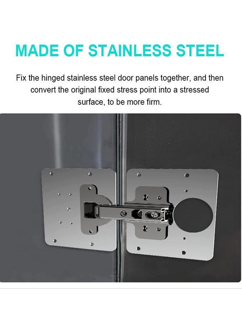 SYOSI 1 Set Cabinet Door Hinges Hinge Repair Plate for Cabinet Furniture Drawer Window Stainless Steel Plate Repair Accessor Easy Installation Mount Concealed Cabinet Hinge With 10 Screws  - Image 4