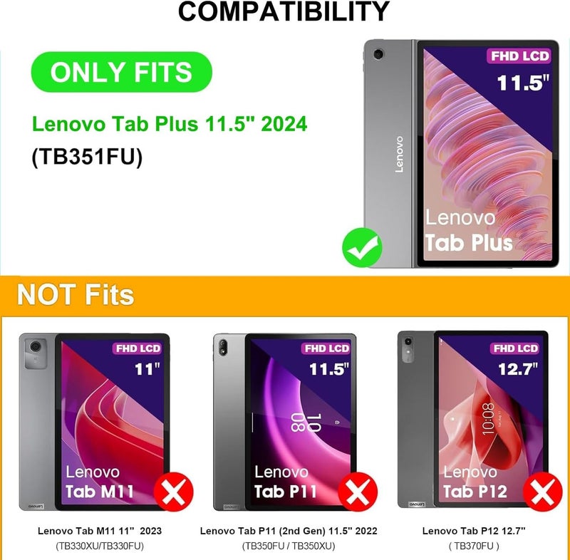 TGK Case for Lenovo Tab Plus 11.5 inch Tablet Trifold Smart Stand Cover (Green) - Image 2