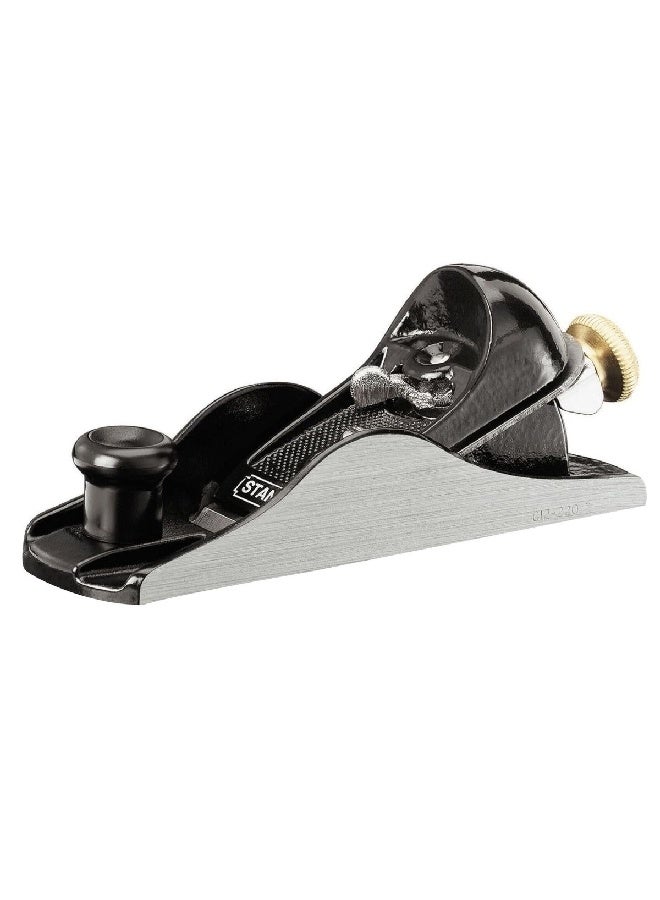 Stanley Adjustable Depth and Cut Alignment Block Plane Silver 220 mm 1-12-220 - Image 1