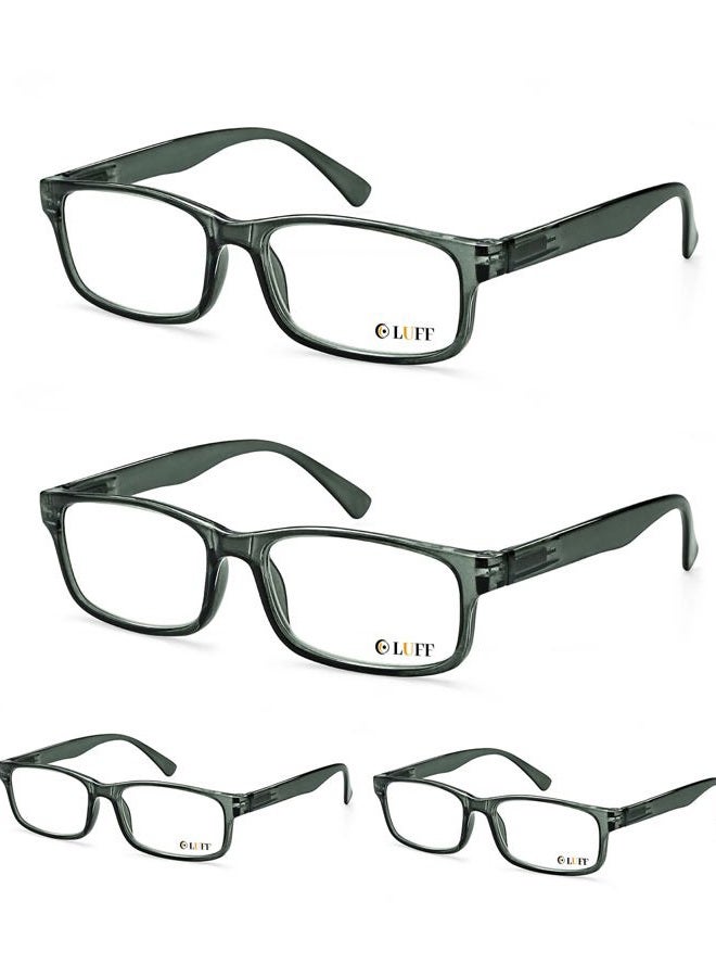 LUFF Unbreakable Reading Glasses for Women,4PCS Blue Light Blocking Reading Glasses Men,Comfortable Spring Hinge Readers - Image 1
