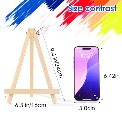 AROIC 9 inch Easel for Painting, 6 Pack Wooden Easel Stand for Sign, Tabletop Easels for Painting Canvases, Small Art Easel Canvas Stand Photo Display Tripod Holder for Kids Adults - Image 2