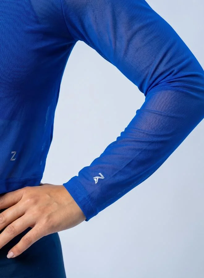 Zaecy Georgian Bay Blue Women's Active Mesh Top for Women | Best Price UAE