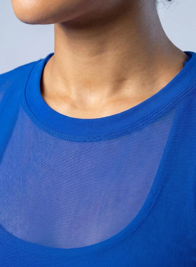 Zaecy Georgian Bay Blue Women's Active Mesh Top for Women | Best Price UAE