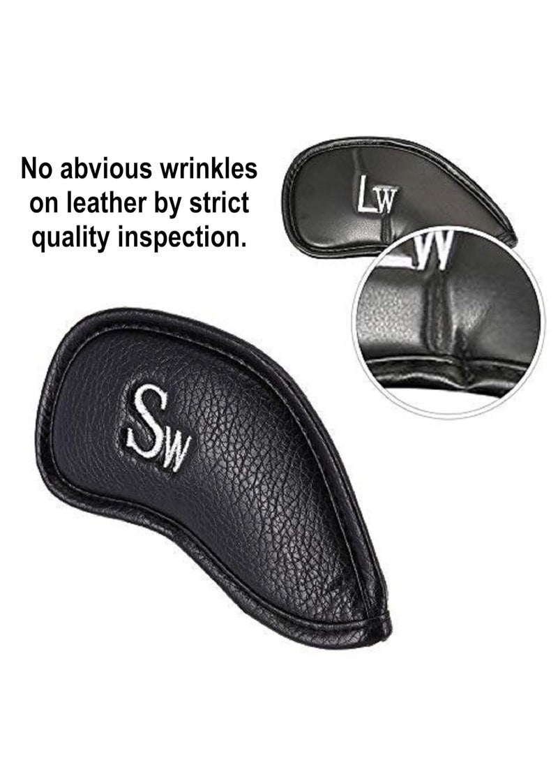 Oasisgalore 12pcs Thick Synthetic Leather Golf Iron Head Covers, Golf Accessory, Fit All Brands  - Image 5