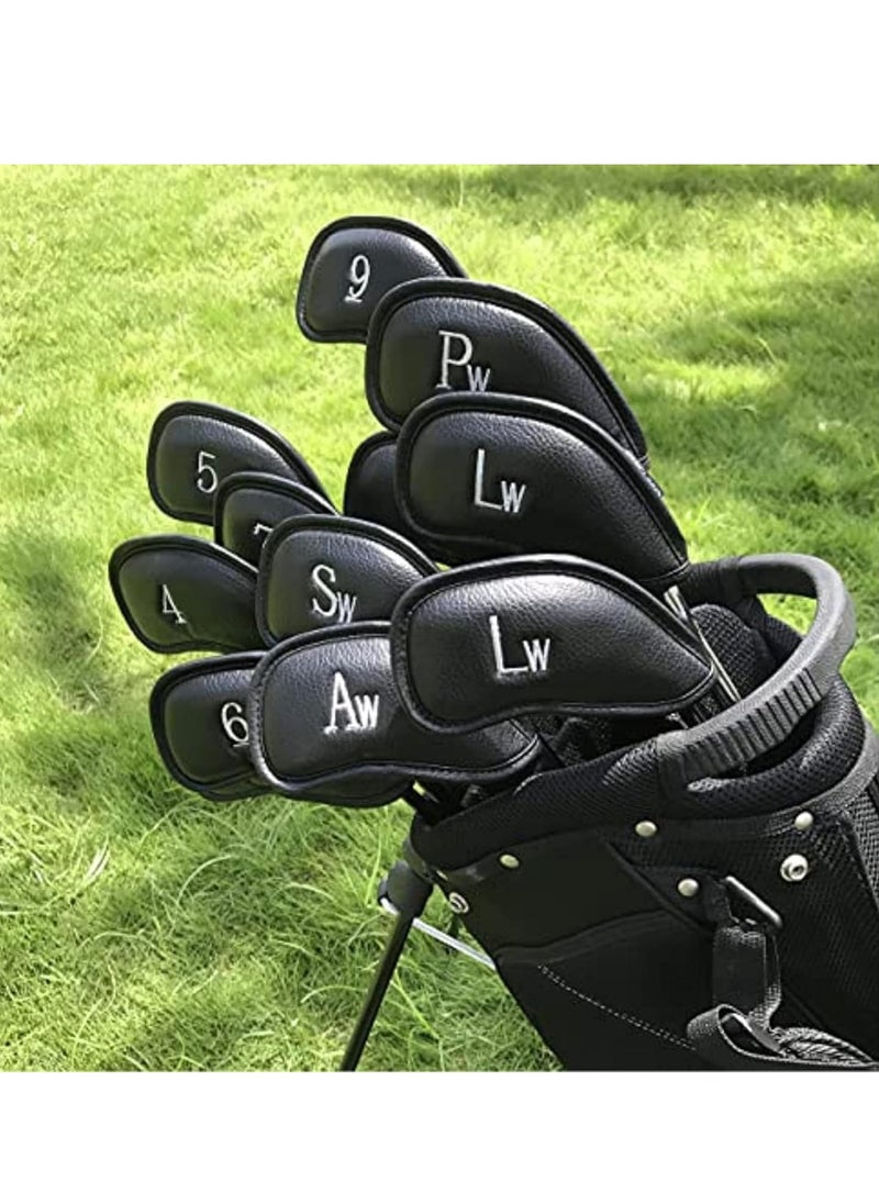 Oasisgalore 12pcs Thick Synthetic Leather Golf Iron Head Covers, Golf Accessory, Fit All Brands  - Image 2