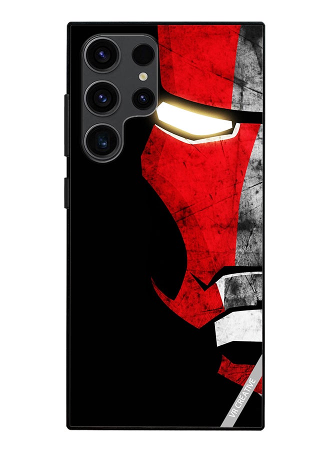 VR CREATIVE Protective Case Cover For Samsung Galaxy S24 Ultra Half Face Iron Man Design Multicolour - Image 1