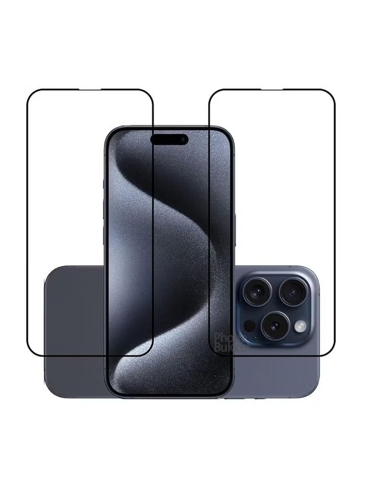 JAJEEK iPhone Tempered Glass 3-Pack Clear Screen Protector Set for iPhone 15 6.1 Inch, Anti-Spy Tempered Glass, Scratch-Resistant, Full Coverage Protection (Clear, iPhone 15) - Image 2