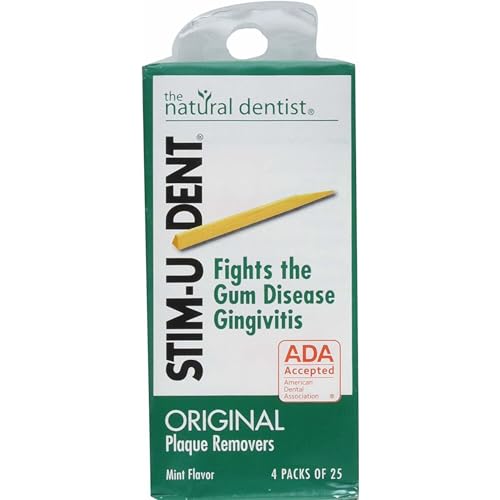 Stim-U-Dent ستيمودنت مزيلات اللويحات 3 عبوات من 4x25 عود تنظيف 300 عود بنكهة النعناع - Image 2